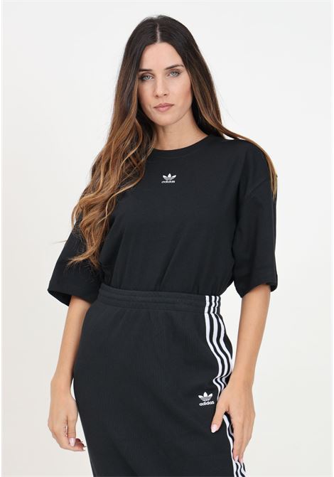 T-shirt a manica corta Essentials Boyfriend nera da donna ADIDAS ORIGINALS | IY7321.